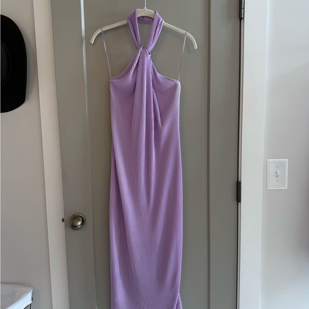 Lilac Halter Neck Maxi Dress - Women